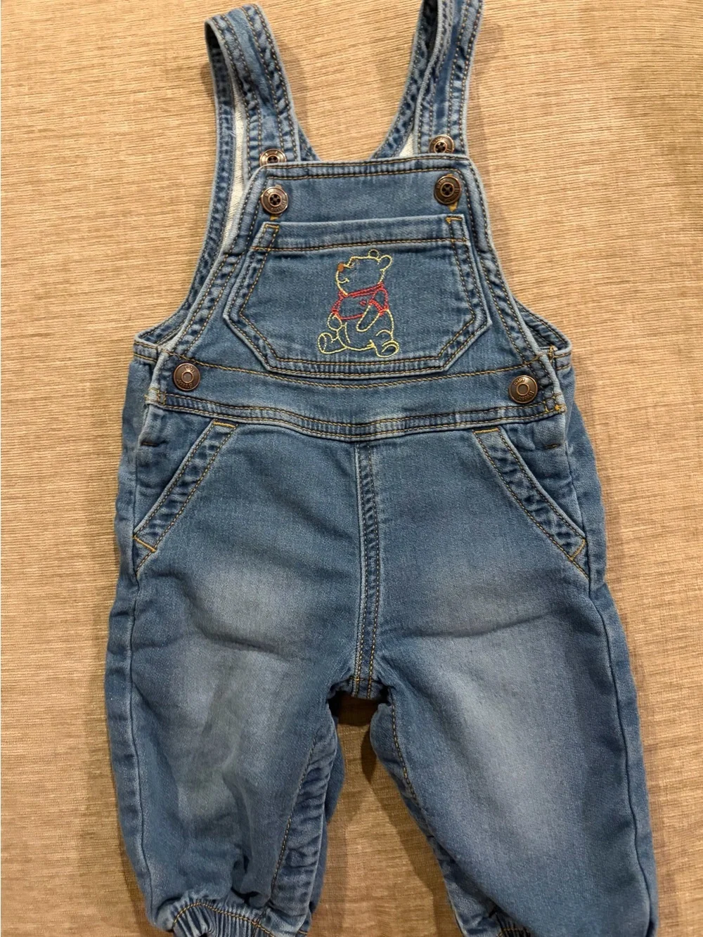 OshKosh B'gosh Blue Denim Overalls with Bear Patch